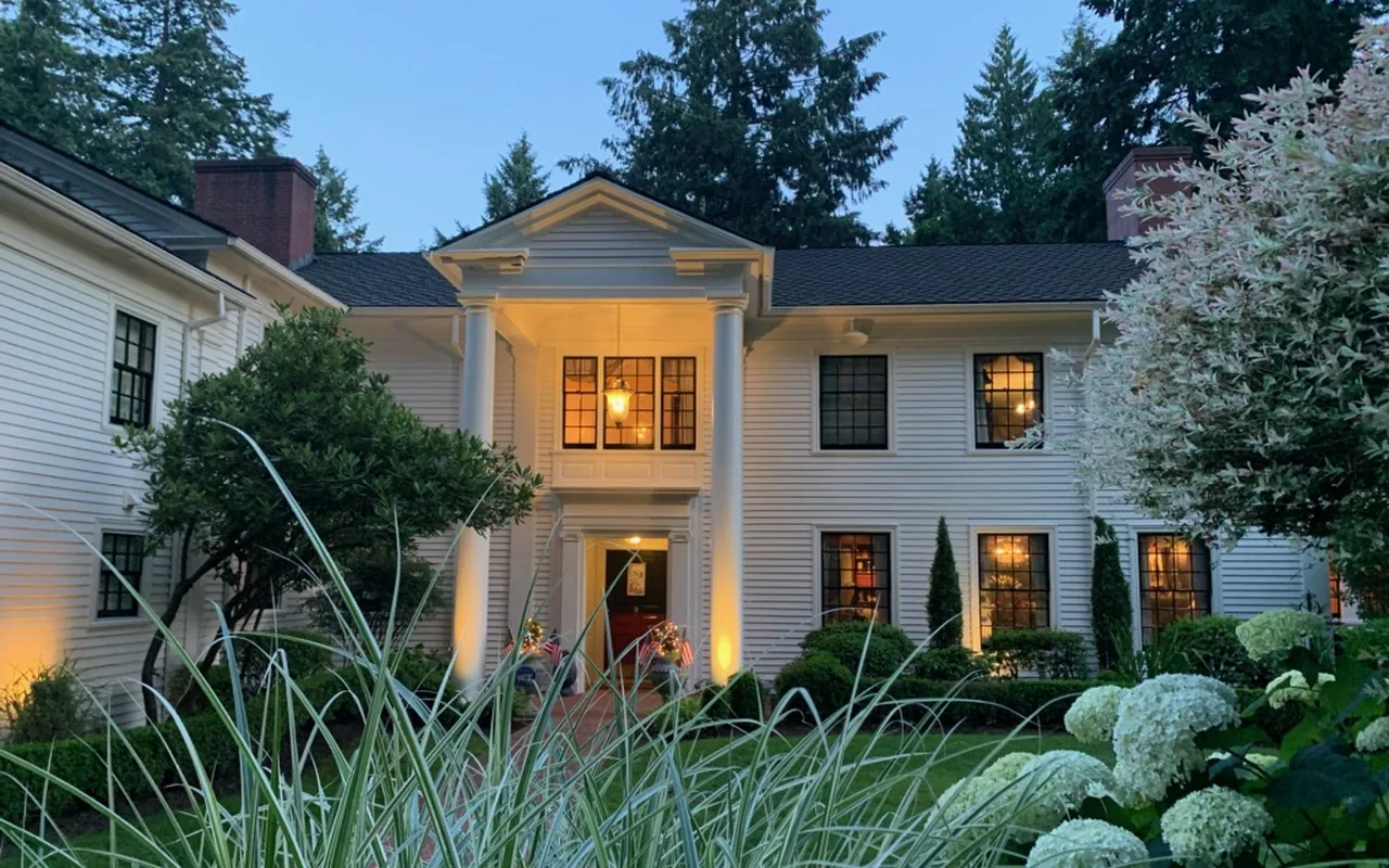 Large Portland home above a terraced garden, repainted by G & F Painting