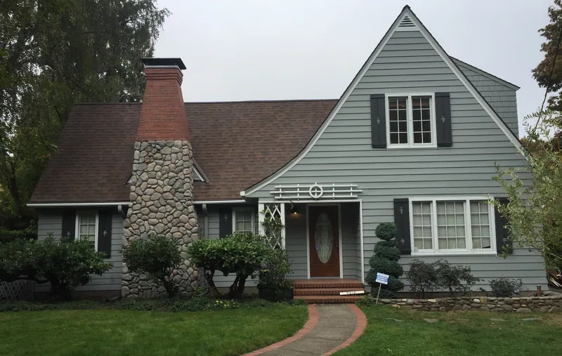 Painted porch, rails and exterior woodwork on a Portland home