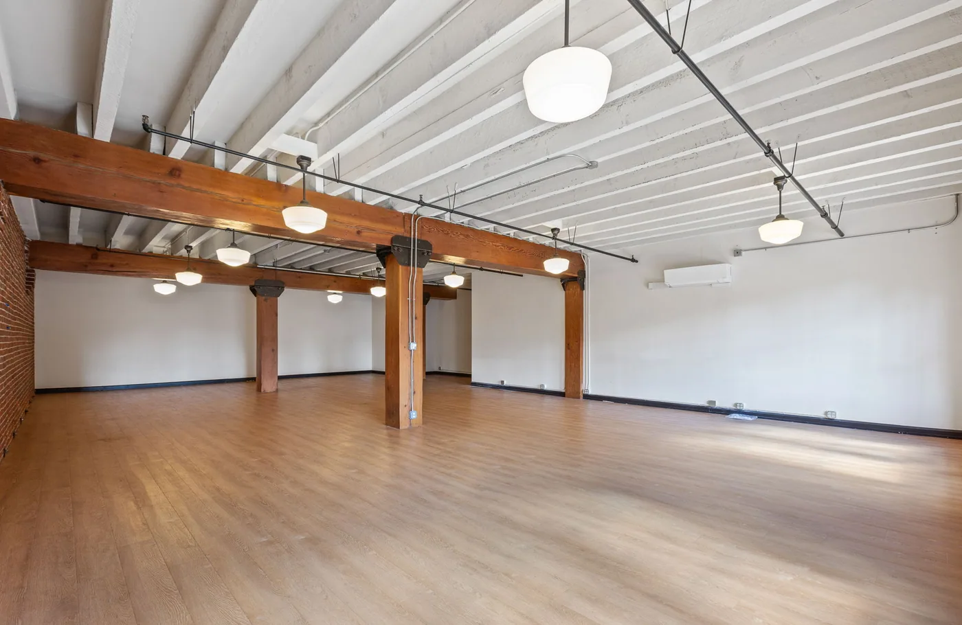 Interior with freshly painted white walls and ceiling