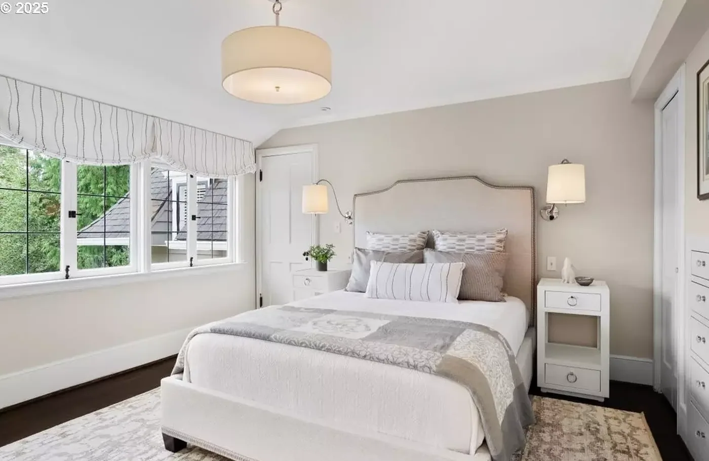 Bedroom with soft painted walls