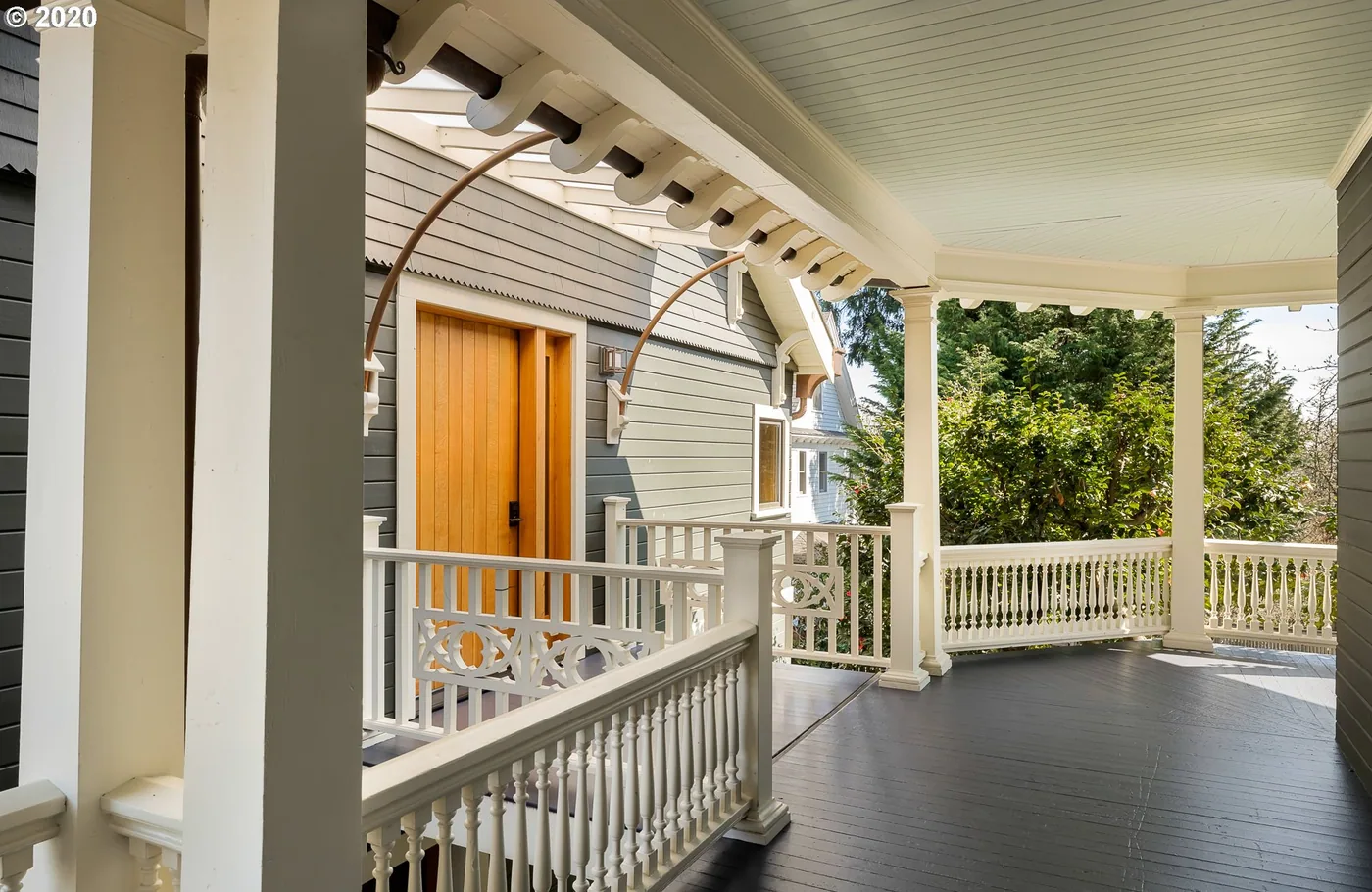 Painted porch, rails and front door